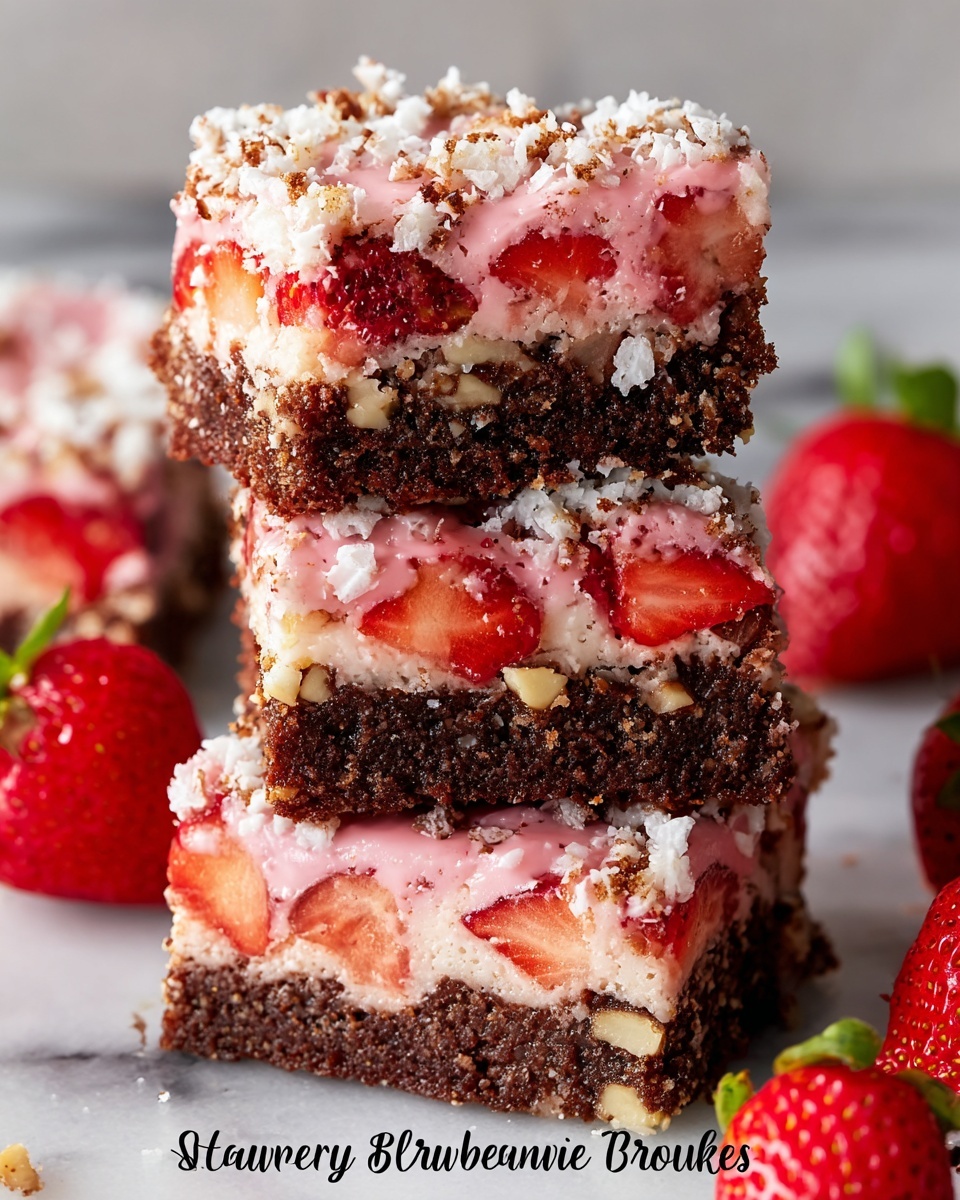 Strawberry Crunch Brownies Recipe - Recipe Image