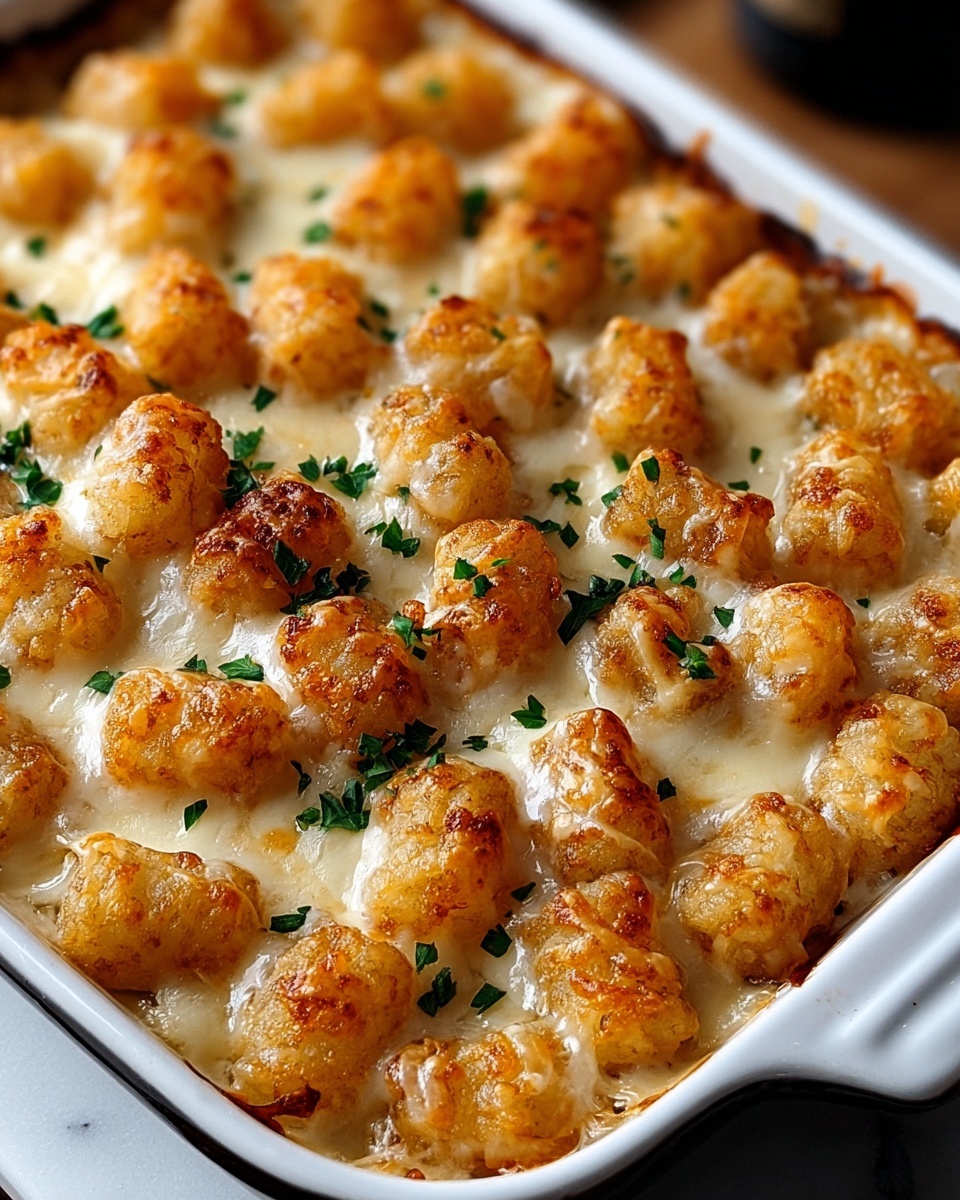 Chicken Alfredo Tater Tot Casserole Recipe - Recipe Image