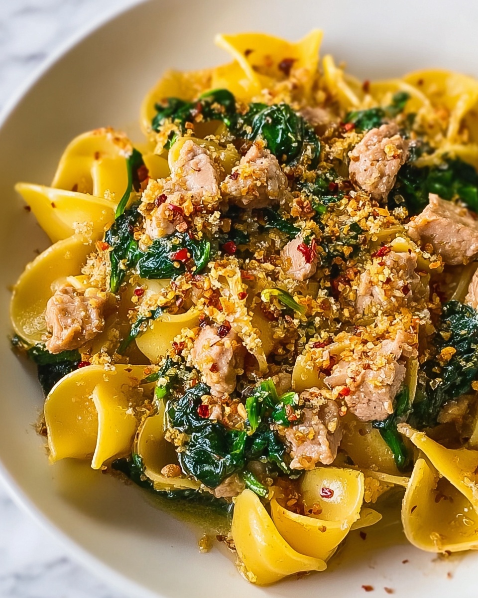 Spicy Tuna Spinach Pasta Recipe - Recipe Image