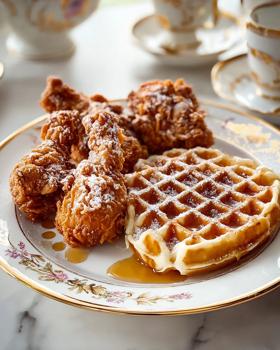 Chicken and Waffles with Maple Syrup Recipe - Recipe Image