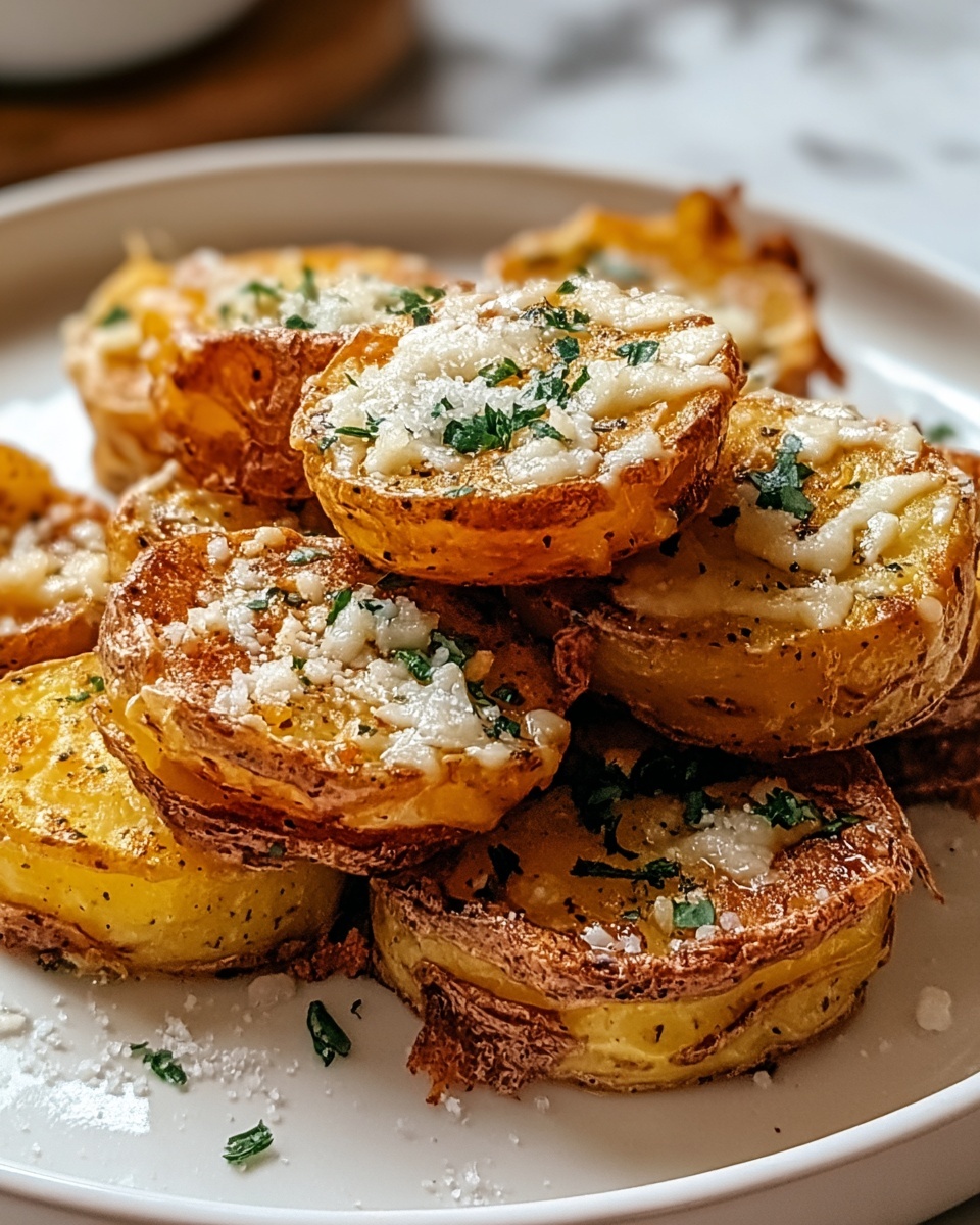 Parmesan Smashed Potatoes with Garlic Dip Recipe - Recipe Image