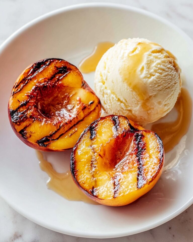 Grilled Peaches with Vanilla Ice Cream Recipe
