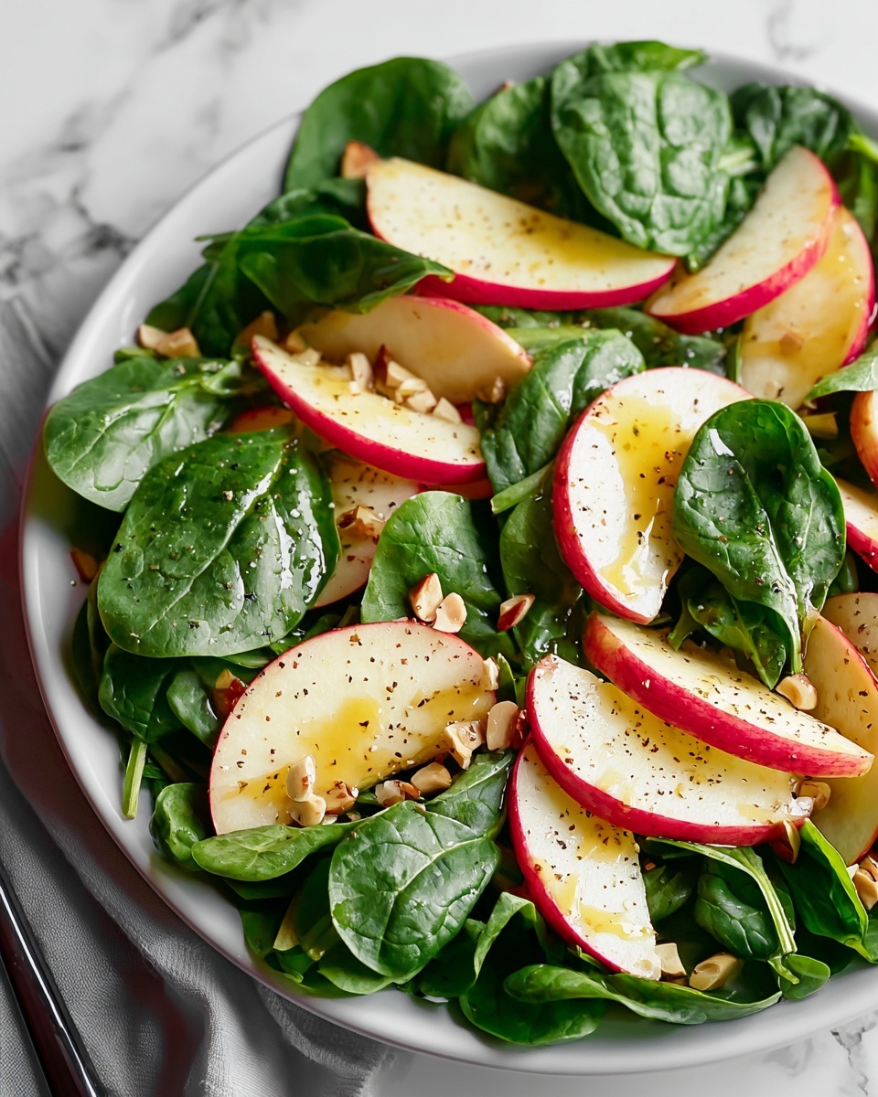 Apple Spinach Salad with Honey-Mustard Lemon Dressing Recipe - Recipe Image