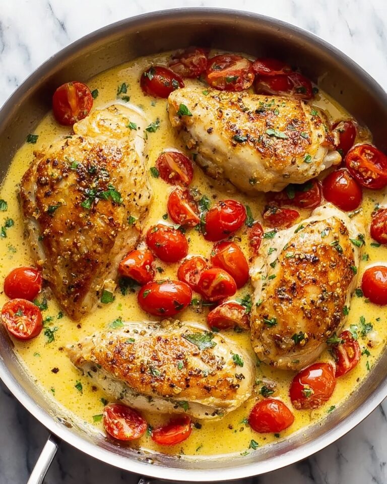Creamy Pesto Chicken with Roasted Tomatoes Recipe