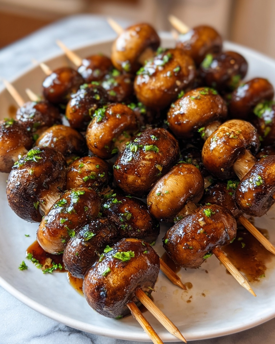 Marinated Grilled Mushroom Skewers Recipe - Recipe Image
