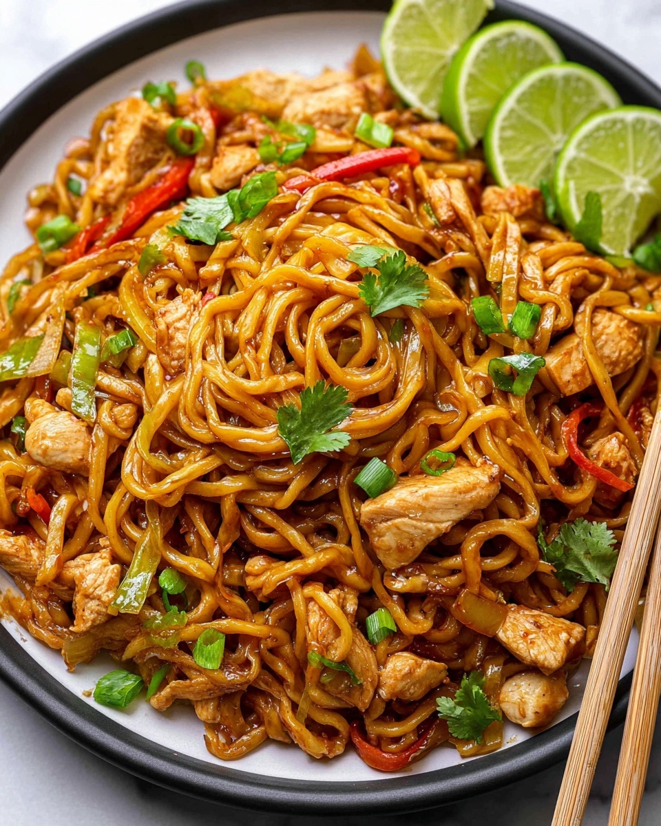 Chili Garlic Chicken with Asian Noodles Recipe - Recipe Image