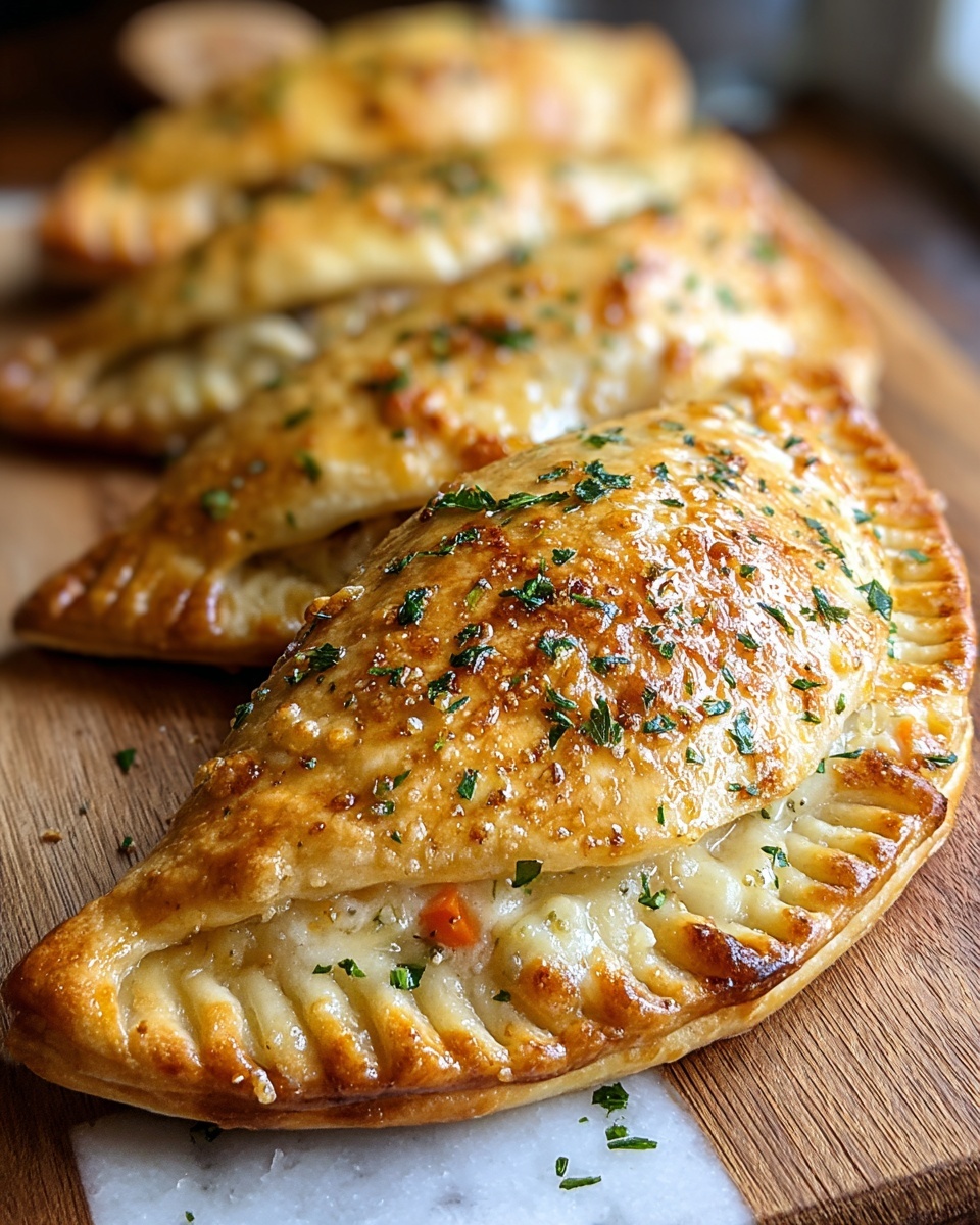 Chicken Alfredo Air Fryer Calzones Recipe - Recipe Image