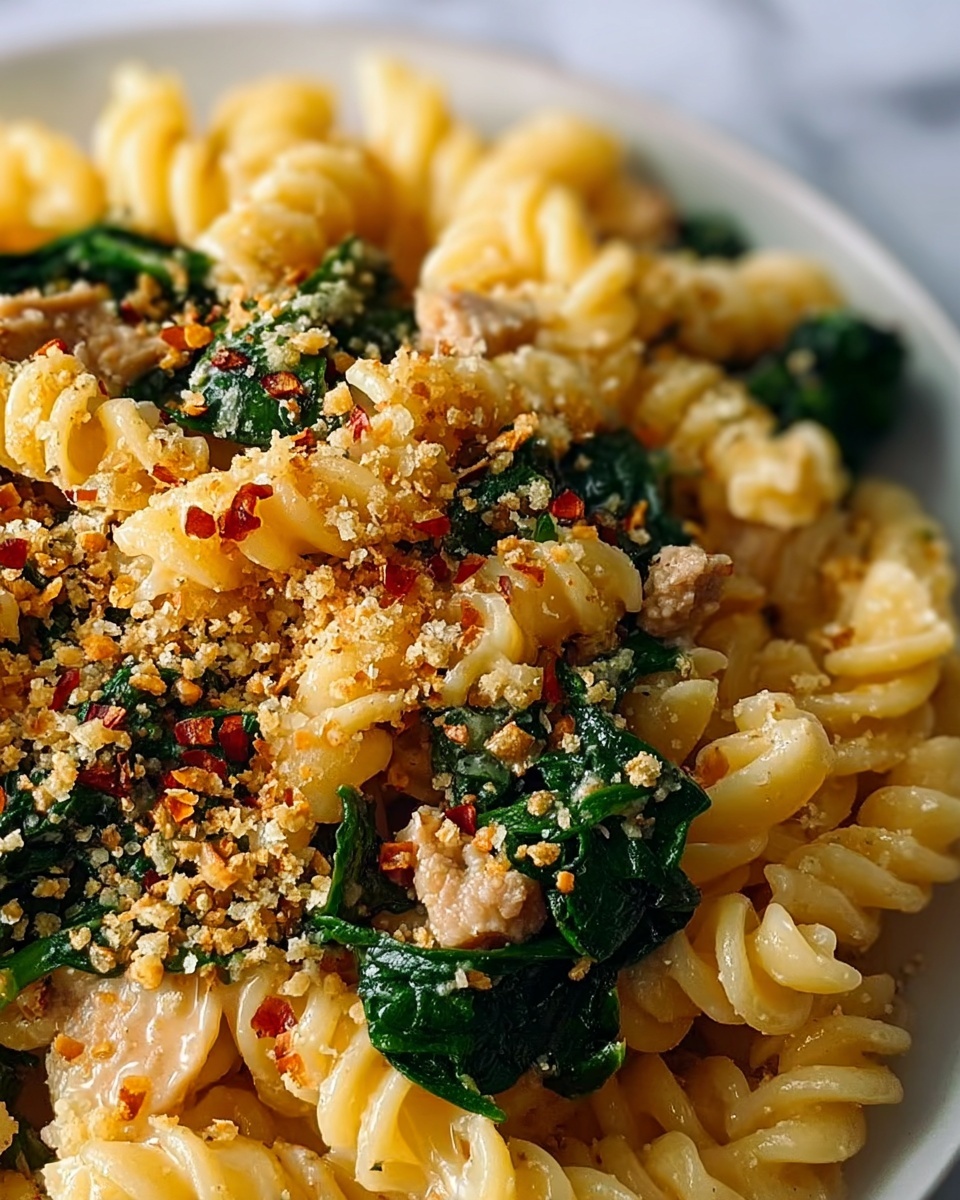 Spicy Tuna Spinach Pasta Recipe - Recipe Image