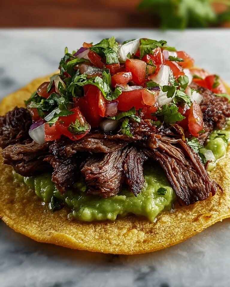 Mexican Tostadas de Beef Carne Asada Recipe