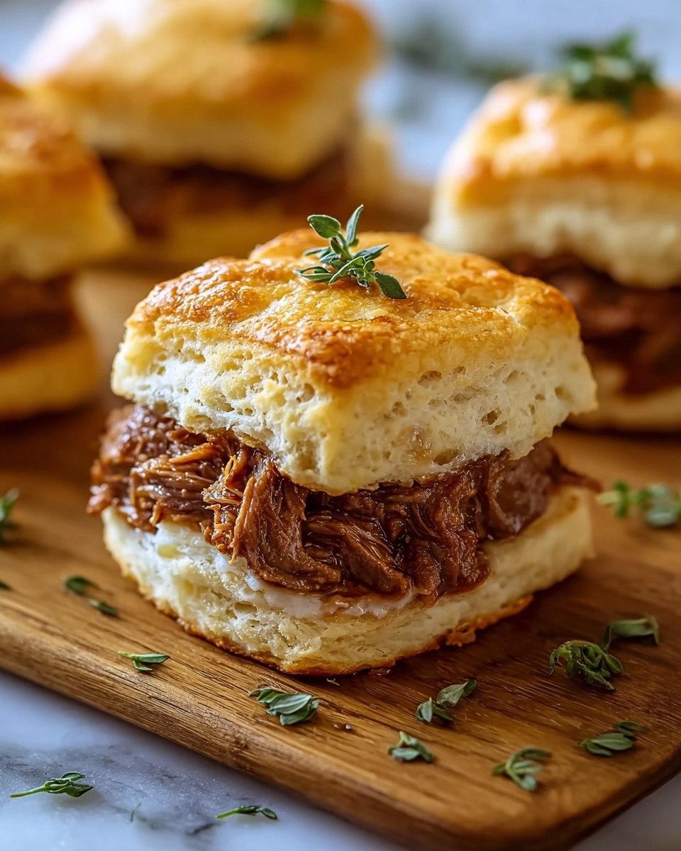 French Dip Biscuits with Roast Beef and Provolone Recipe - Recipe Image