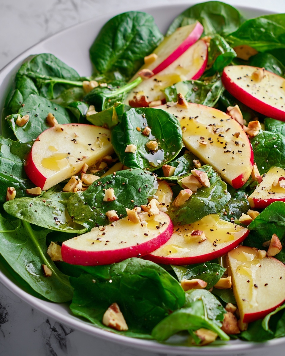 Apple Spinach Salad with Honey-Mustard Lemon Dressing Recipe - Recipe Image