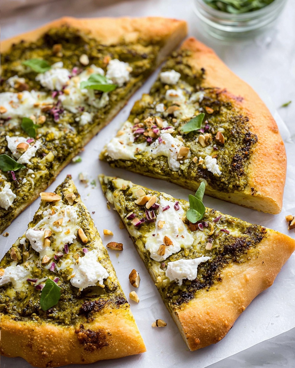 Pistachio Pesto Pizza with Asparagus, Peas, and Microgreens Recipe - Recipe Image