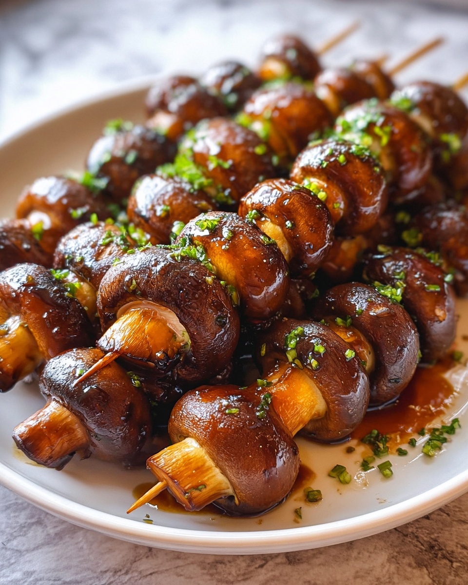 Marinated Grilled Mushroom Skewers Recipe - Recipe Image
