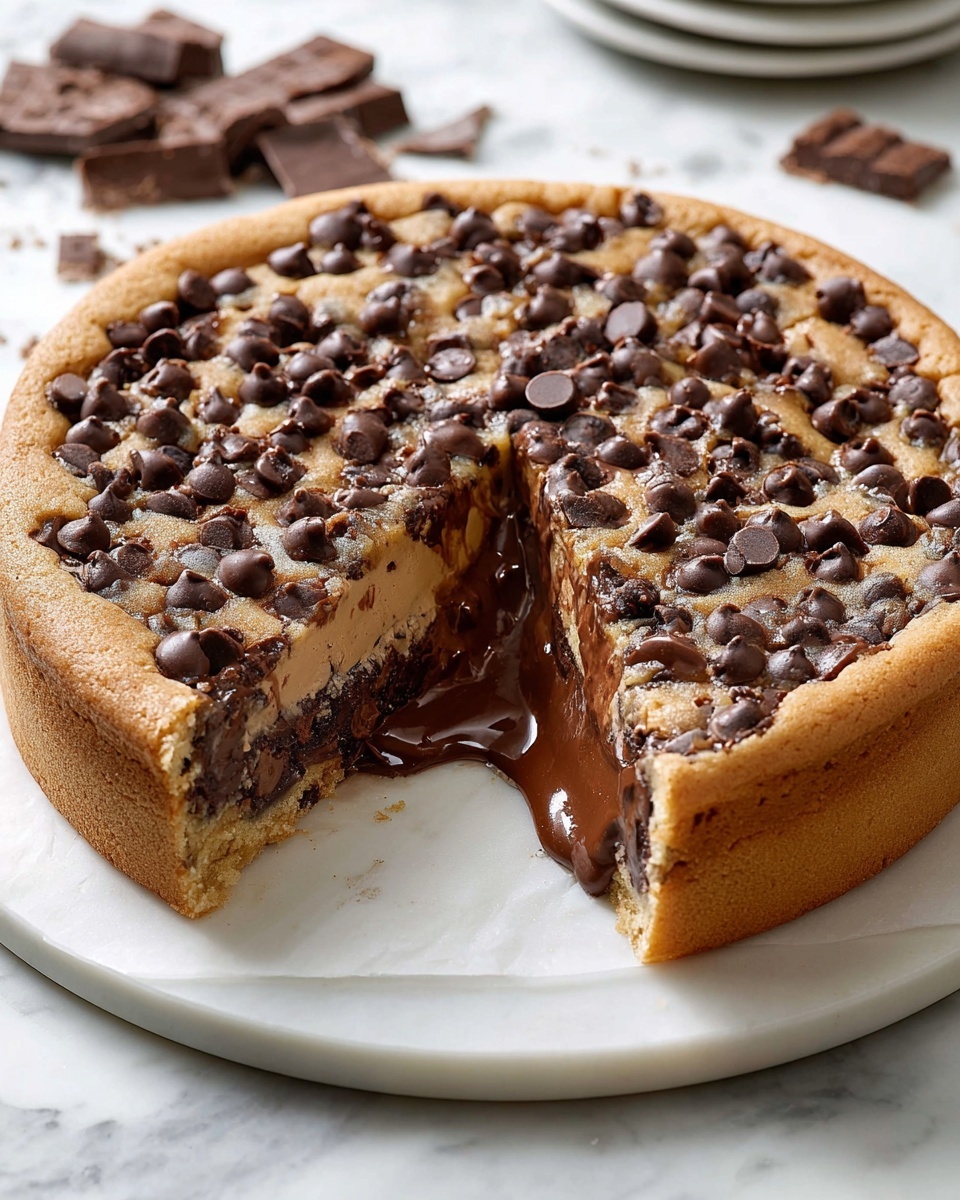 Nutella Stuffed Cookie Pie Recipe - Recipe Image
