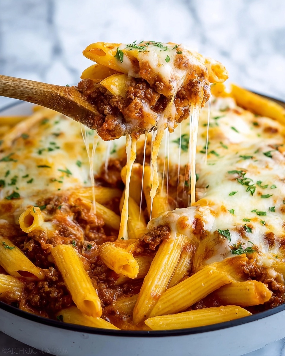 Cheesy Ground Beef Pasta Skillet Recipe - Recipe Image