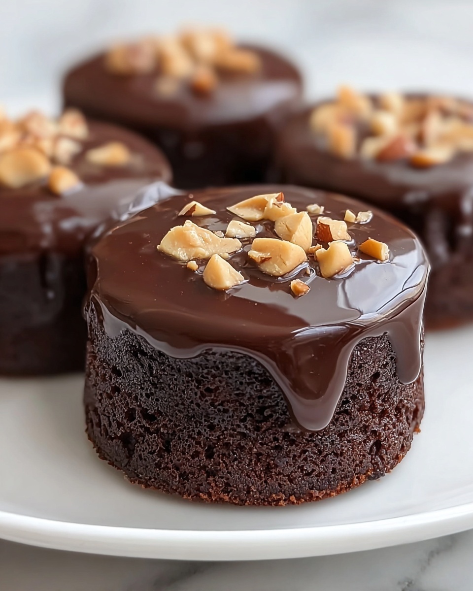 Mini Flourless Peanut Butter Chocolate Cakes Recipe - Recipe Image