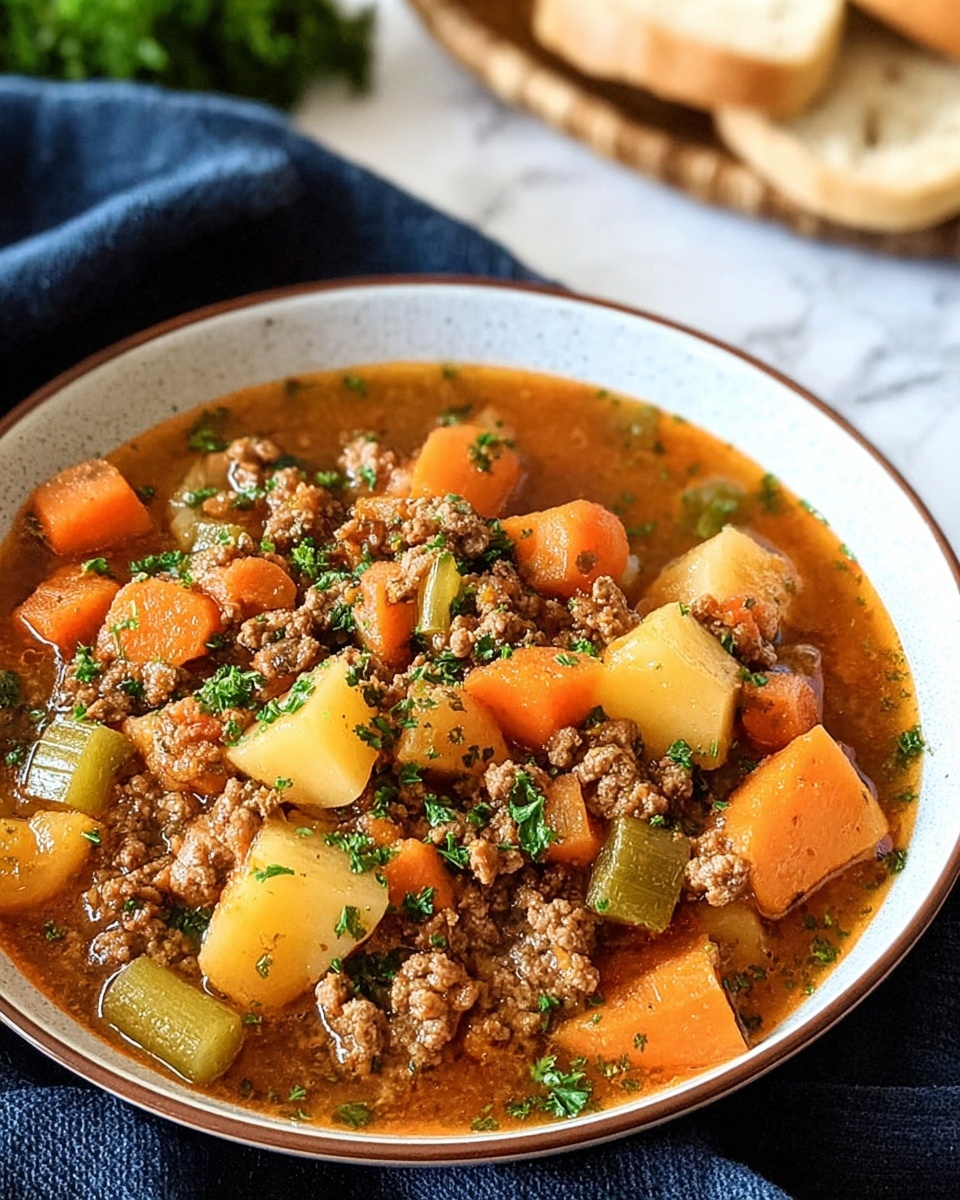 Slow Cooker Ground Beef Stew Recipe - Recipe Image