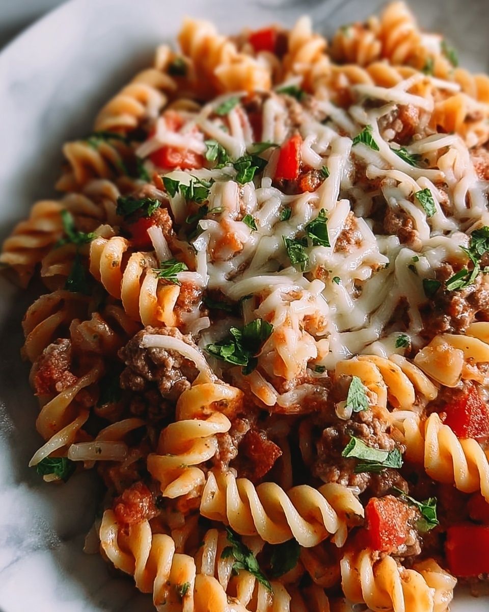 Cheesy Beef Pasta Recipe - Recipe Image