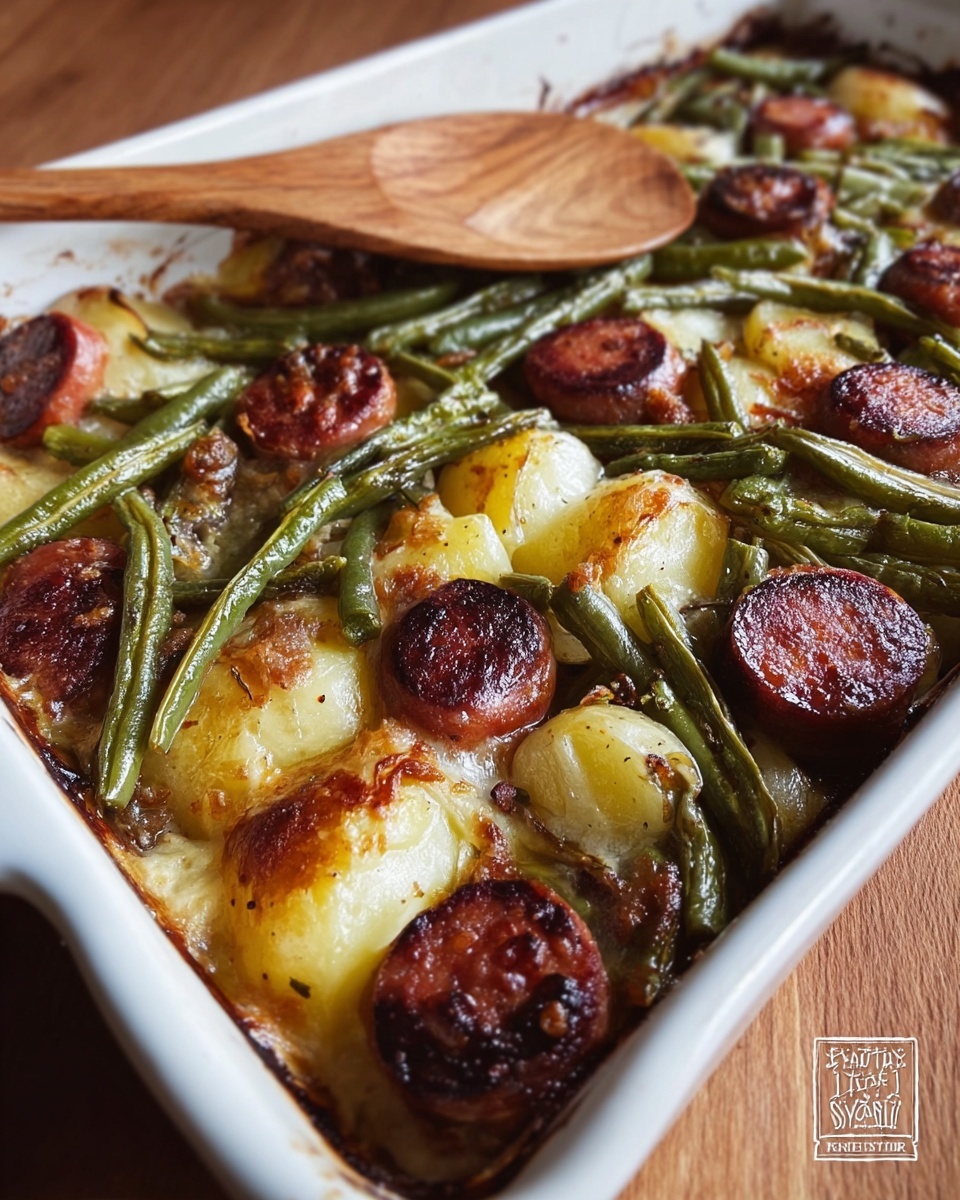 Sausage Green Bean Potato Casserole Recipe - Recipe Image