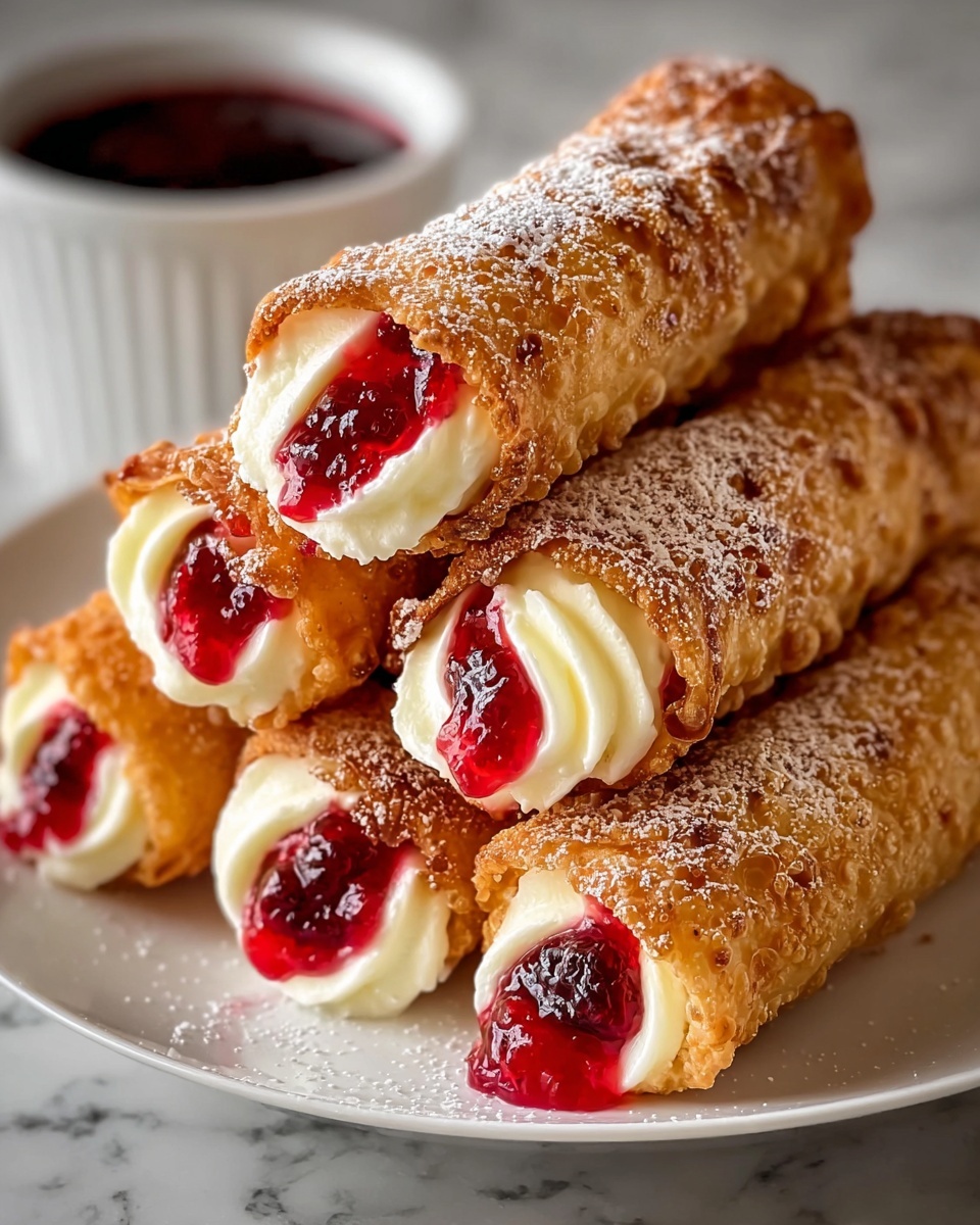 Homemade Air Fryer Cherry Cheesecake Egg Rolls Recipe - Recipe Image