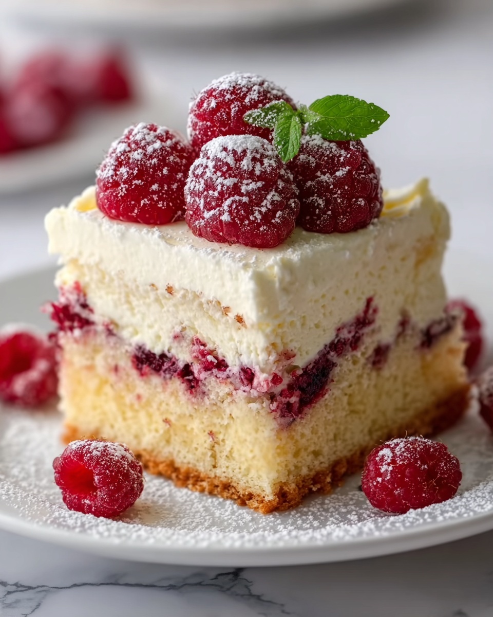White Chocolate Raspberry Poke Cake Recipe - Recipe Image