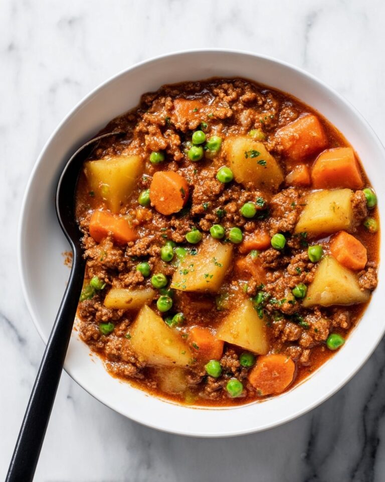 Hearty Hamburger Stew with Potatoes, Carrots, and Peas Recipe