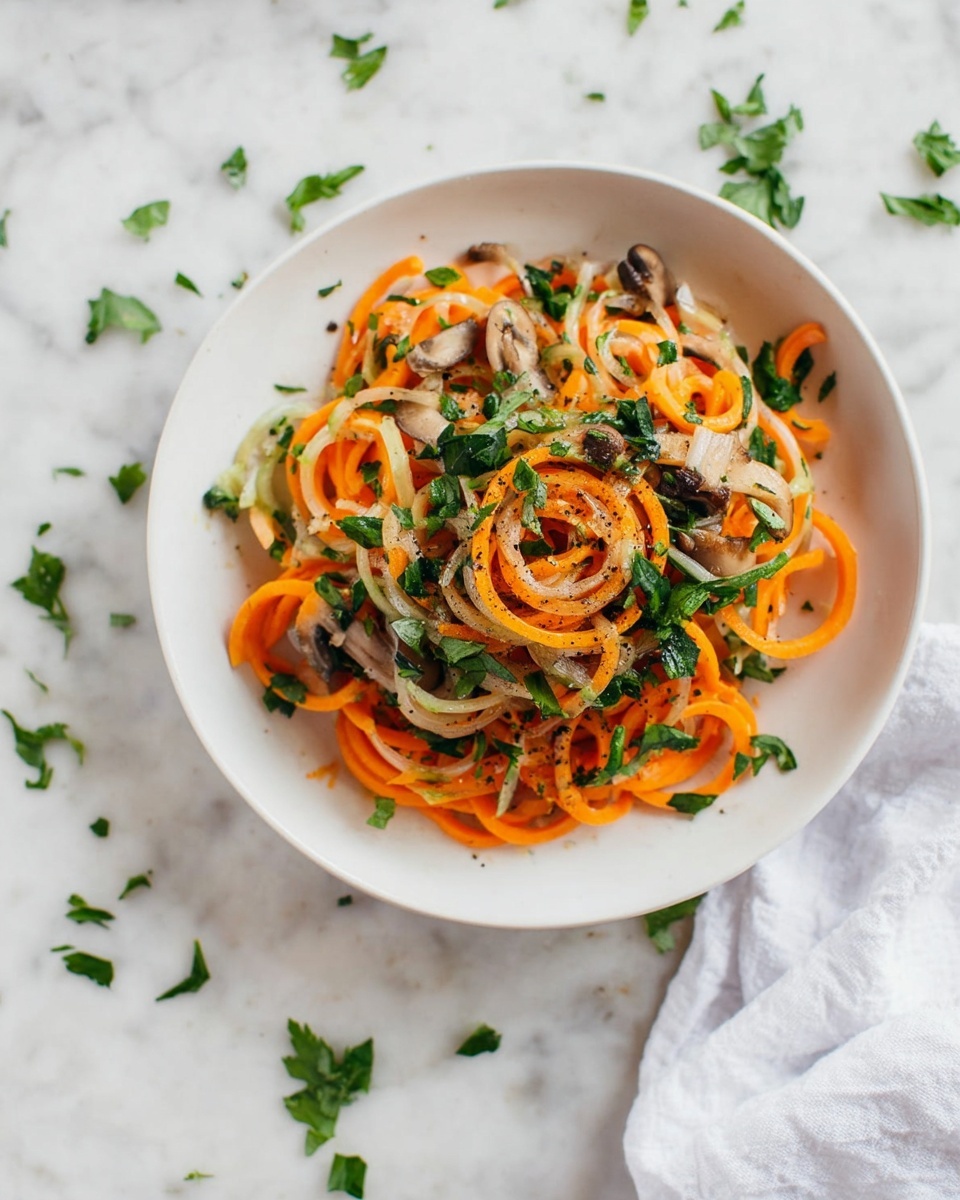 20 Minute Creamy Mushroom Sweet Potato Noodles Recipe - Recipe Image