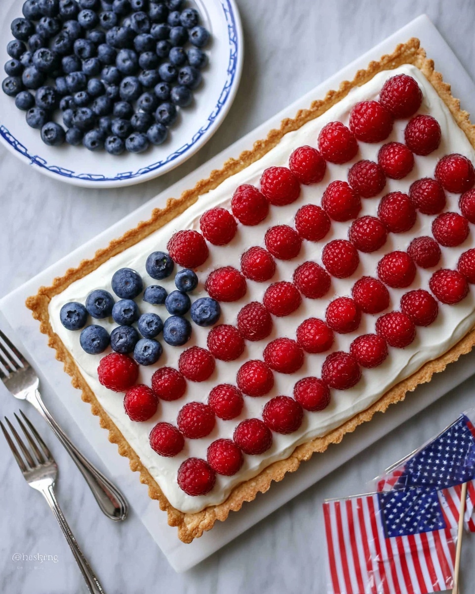 Berry Puff Pastry Tart (Patriotic Dessert) Recipe - Recipe Image