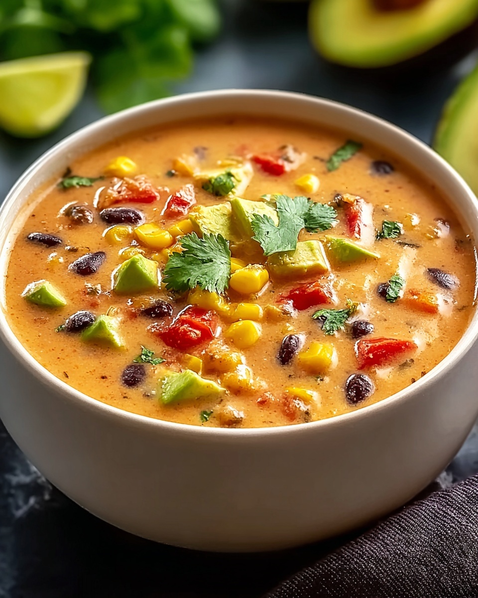 Creamy Vegetarian Tortilla Soup Recipe - Recipe Image