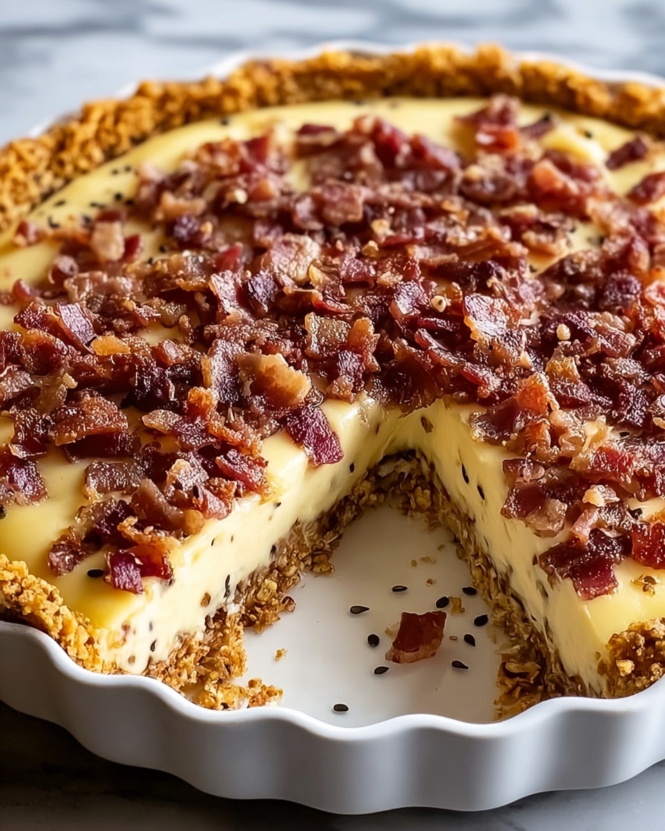 Bacon & Cheese Quiche with Hashbrown Crust Recipe - Recipe Image