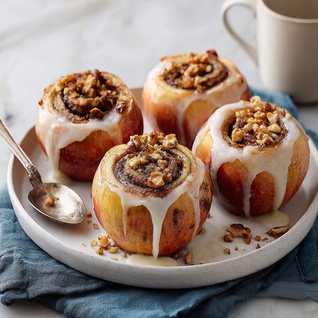 Cinnamon Roll Stuffed Apples Recipe - Recipe Image