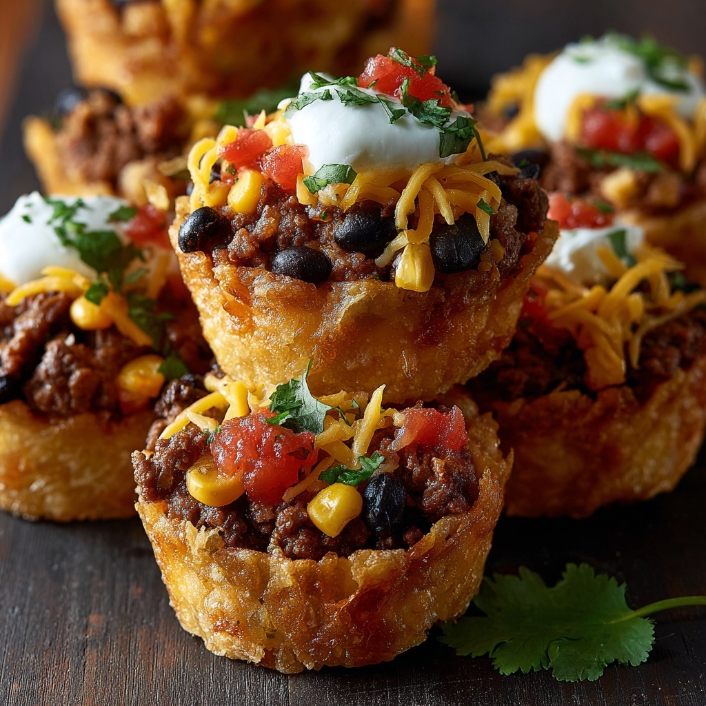 Taco Tuesday Muffin Tin Stacks Recipe - Recipe Image
