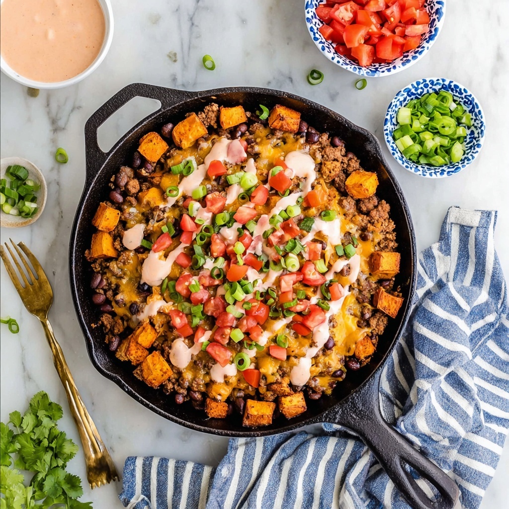 Ground Turkey and Sweet Potato Skillet with Salsa and Cheddar Recipe - Recipe Image