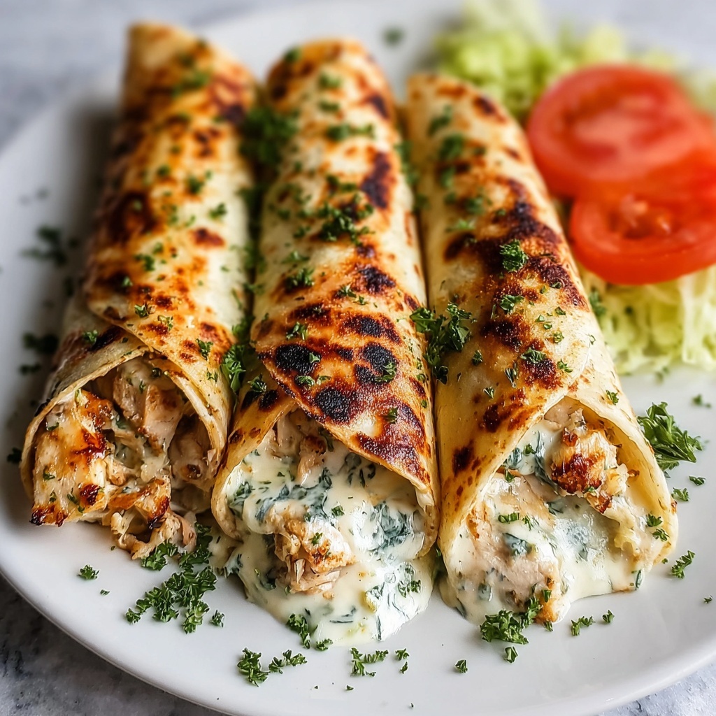 Cheesy Chicken Garlic Wraps Recipe - Recipe Image