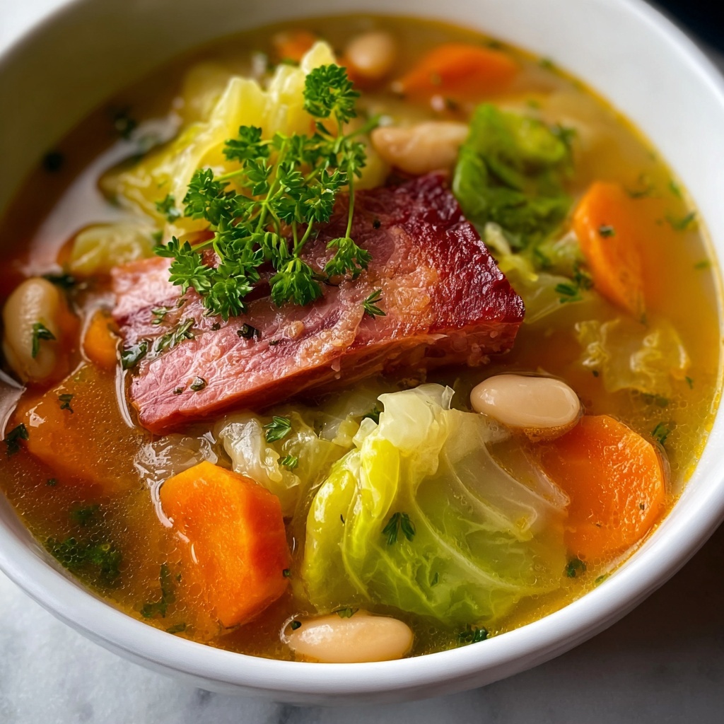 Bean and Cabbage Soup with Smoked Ham Hock Recipe - Recipe Image