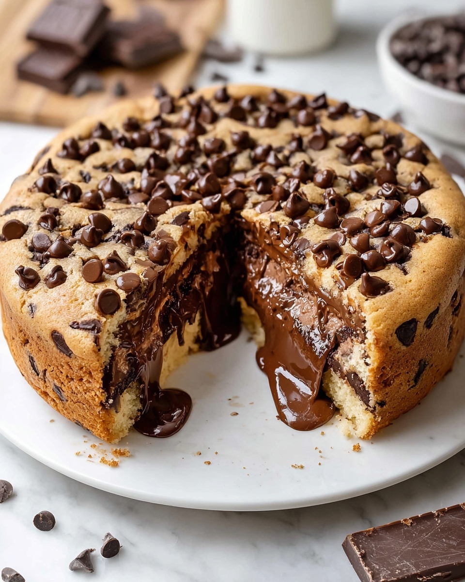 Nutella Stuffed Cookie Pie Recipe - Recipe Image
