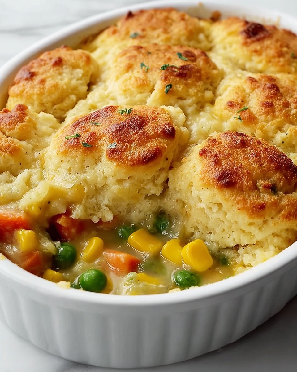 Creamy Chicken and Vegetable Cornbread Casserole Recipe - Recipe Image