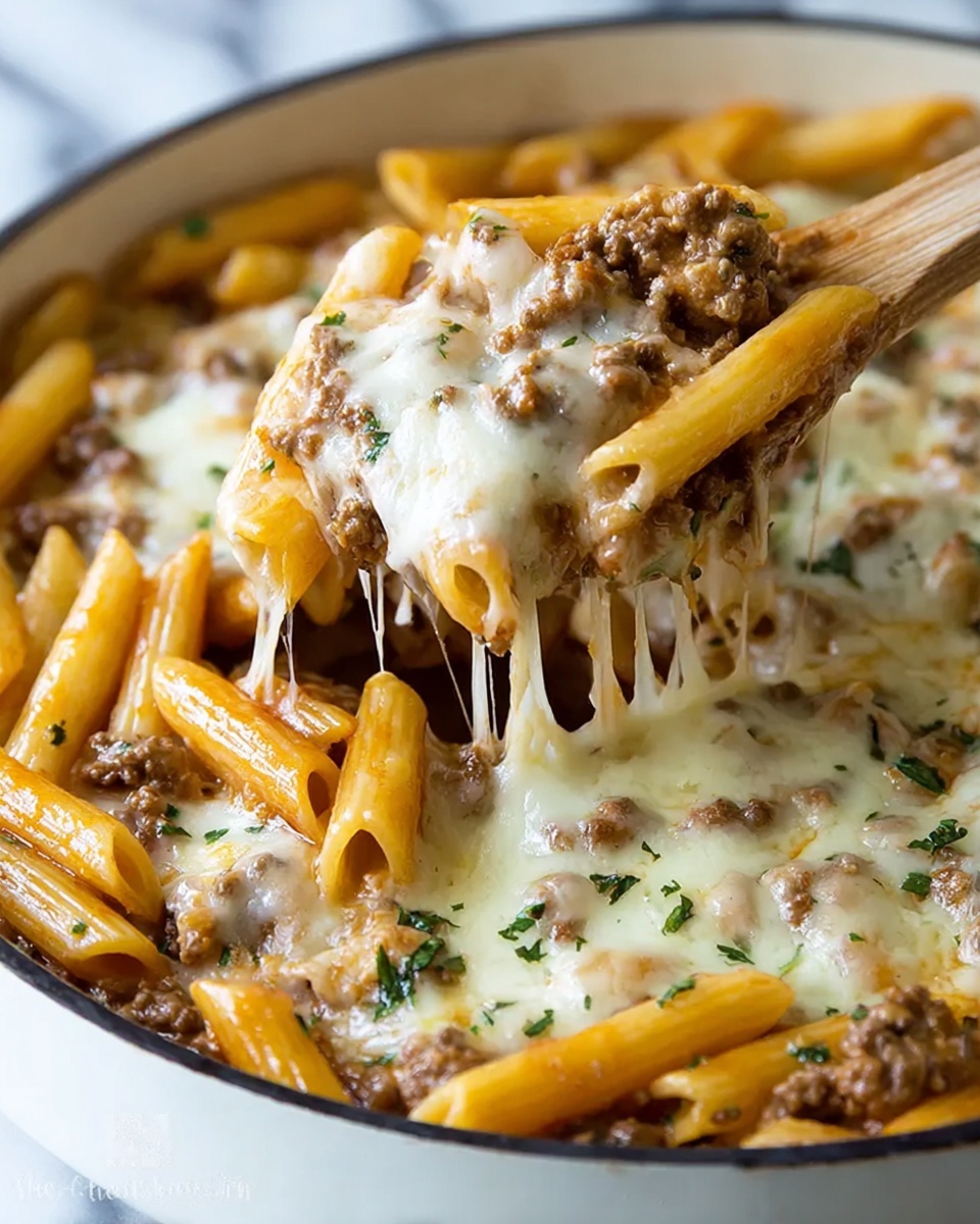 Cheesy Ground Beef Pasta Skillet Recipe - Recipe Image