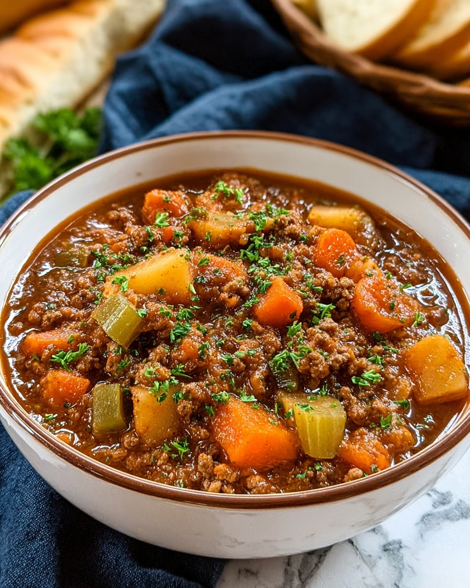 Slow Cooker Ground Beef Stew Recipe - Recipe Image