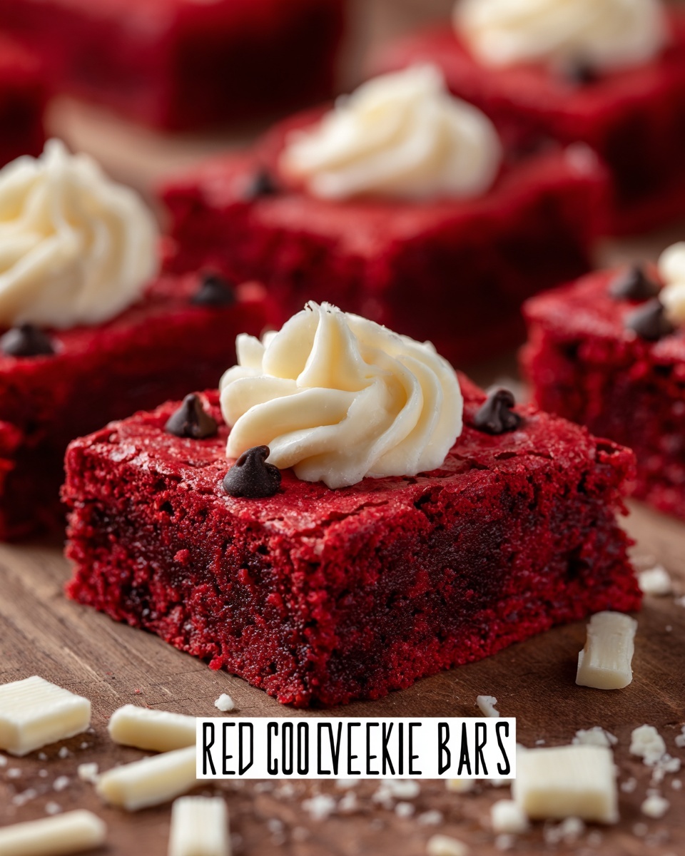 Red Velvet Cookie Bars Recipe - Recipe Image