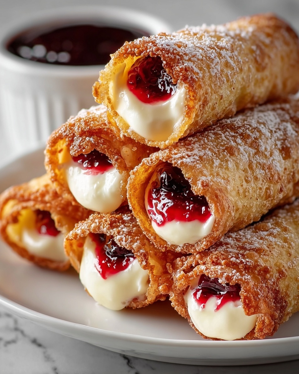 Homemade Air Fryer Cherry Cheesecake Egg Rolls Recipe - Recipe Image
