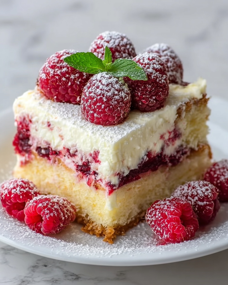 White Chocolate Raspberry Poke Cake Recipe - Recipe Image