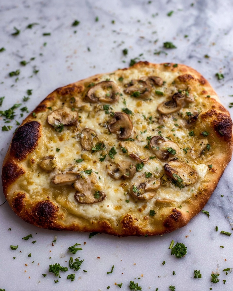 Truffled Mushroom Naan Pizza Recipe - Recipe Image