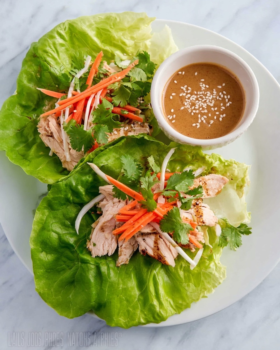 Chicken Lettuce Wraps with Peanut Sauce Recipe - Recipe Image