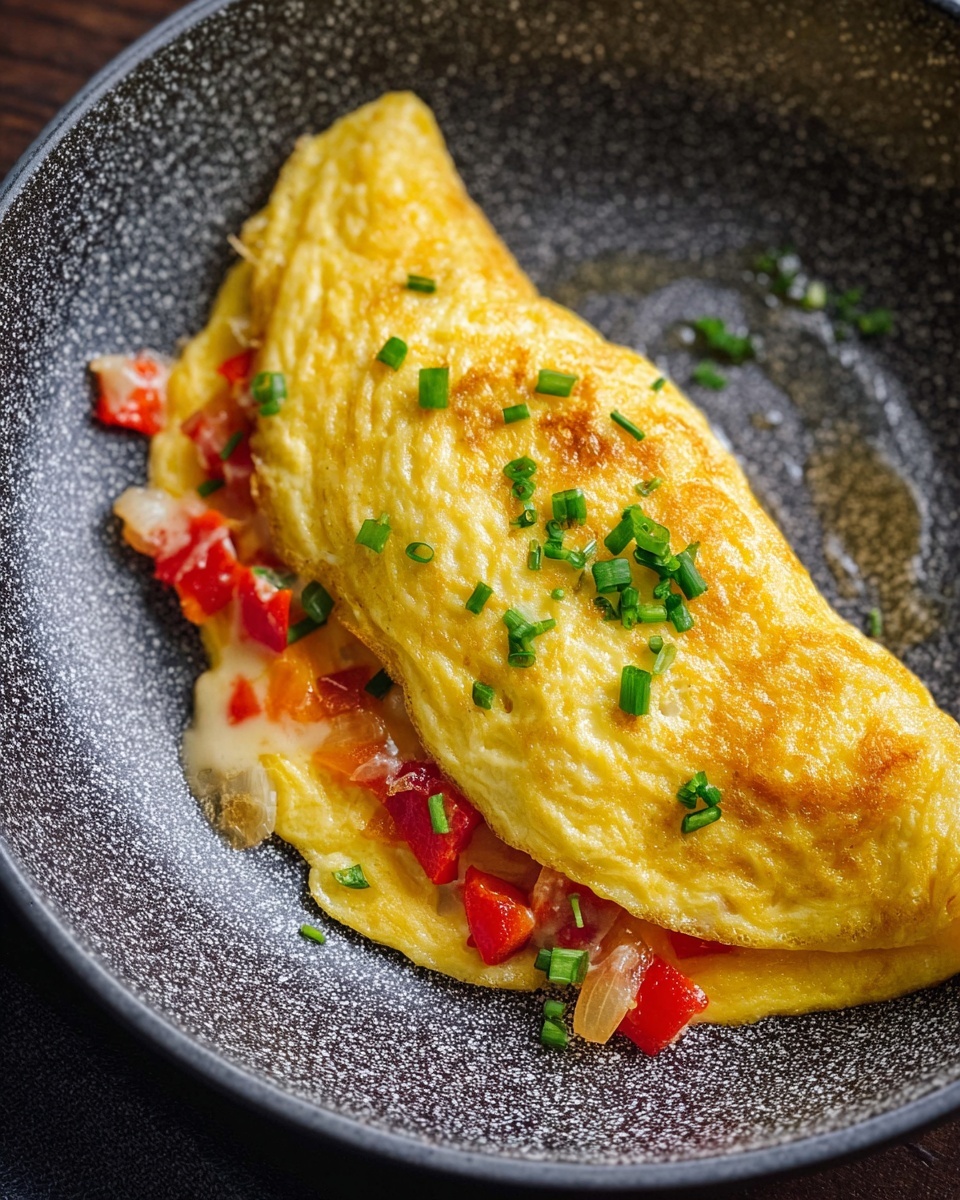 Classic Omelette Recipe with Vegetables, Cheese, and Bacon Recipe - Recipe Image