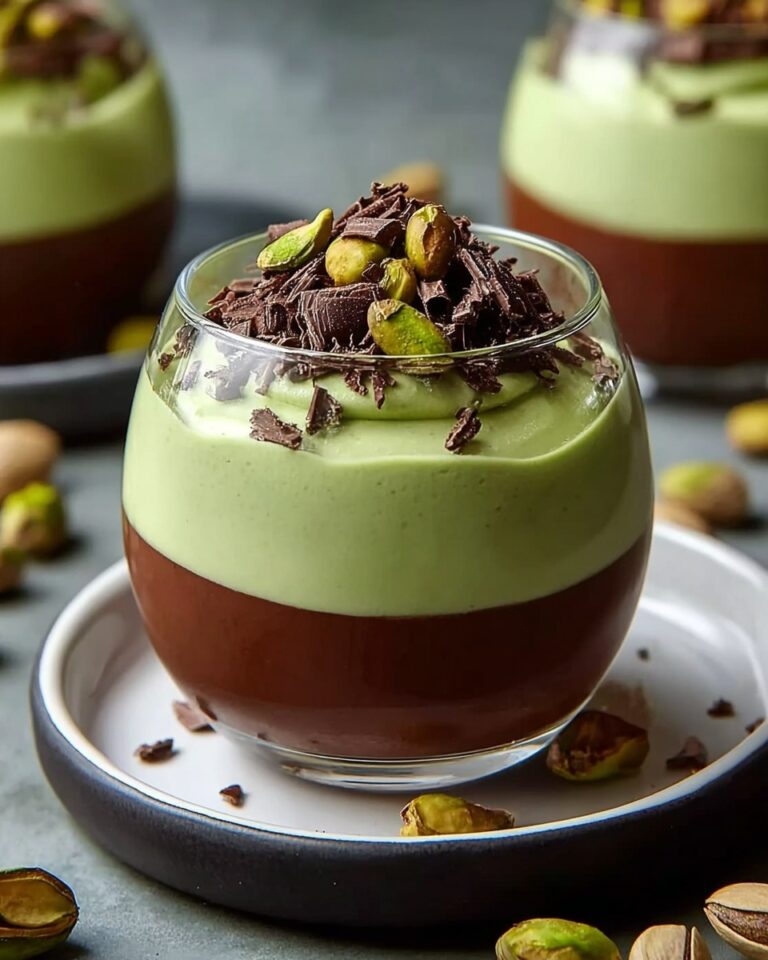Elegant Pistachio Mousse with Chocolate Ganache Recipe