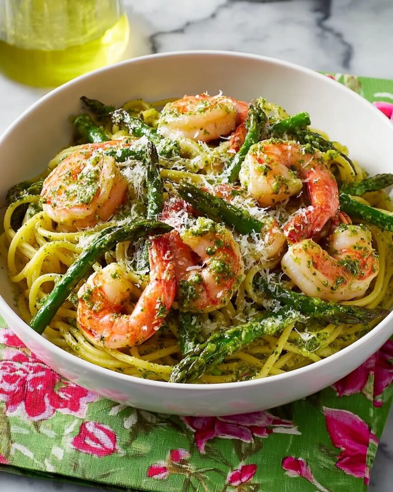Pesto Shrimp Asparagus Pasta Recipe