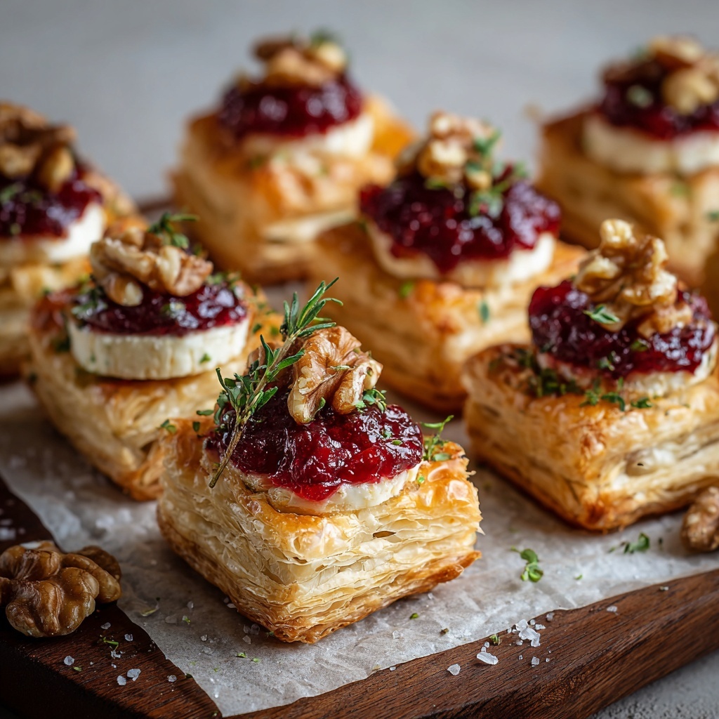 Holiday Cranberry Brie Puff Pastry Tartlets Recipe - Recipe Image