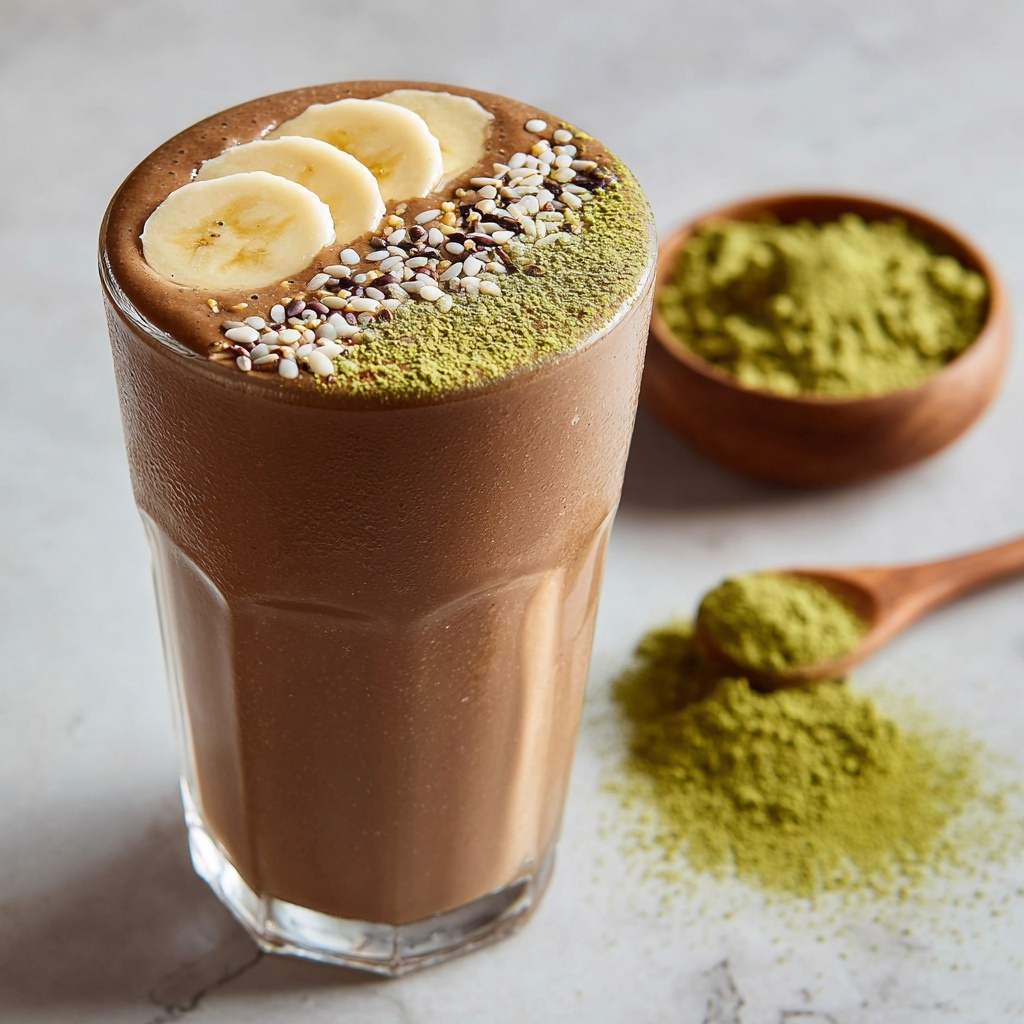 Chocolate Matcha Protein Shake Recipe - Recipe Image