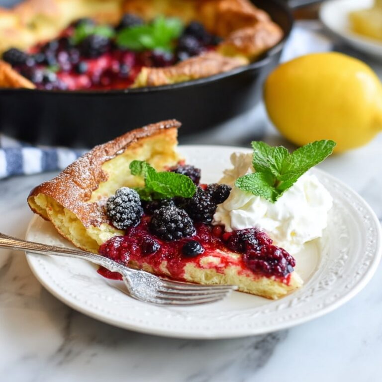 Lemon Dutch Baby with Berry Compote and Whipped Cream Recipe